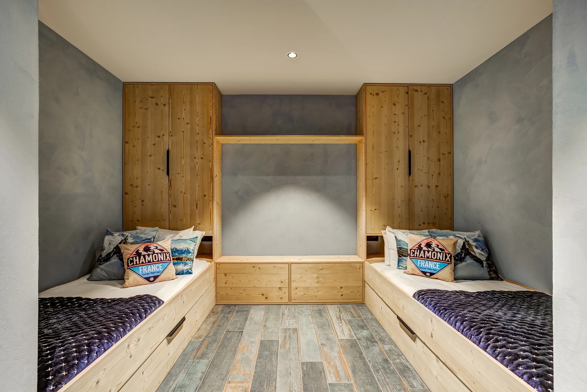 Kids room with playful styling and built-in storage